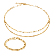 Halskette Twisted Layers gold von COEUR DE LION – im Set mit passenden Schmuckstücken