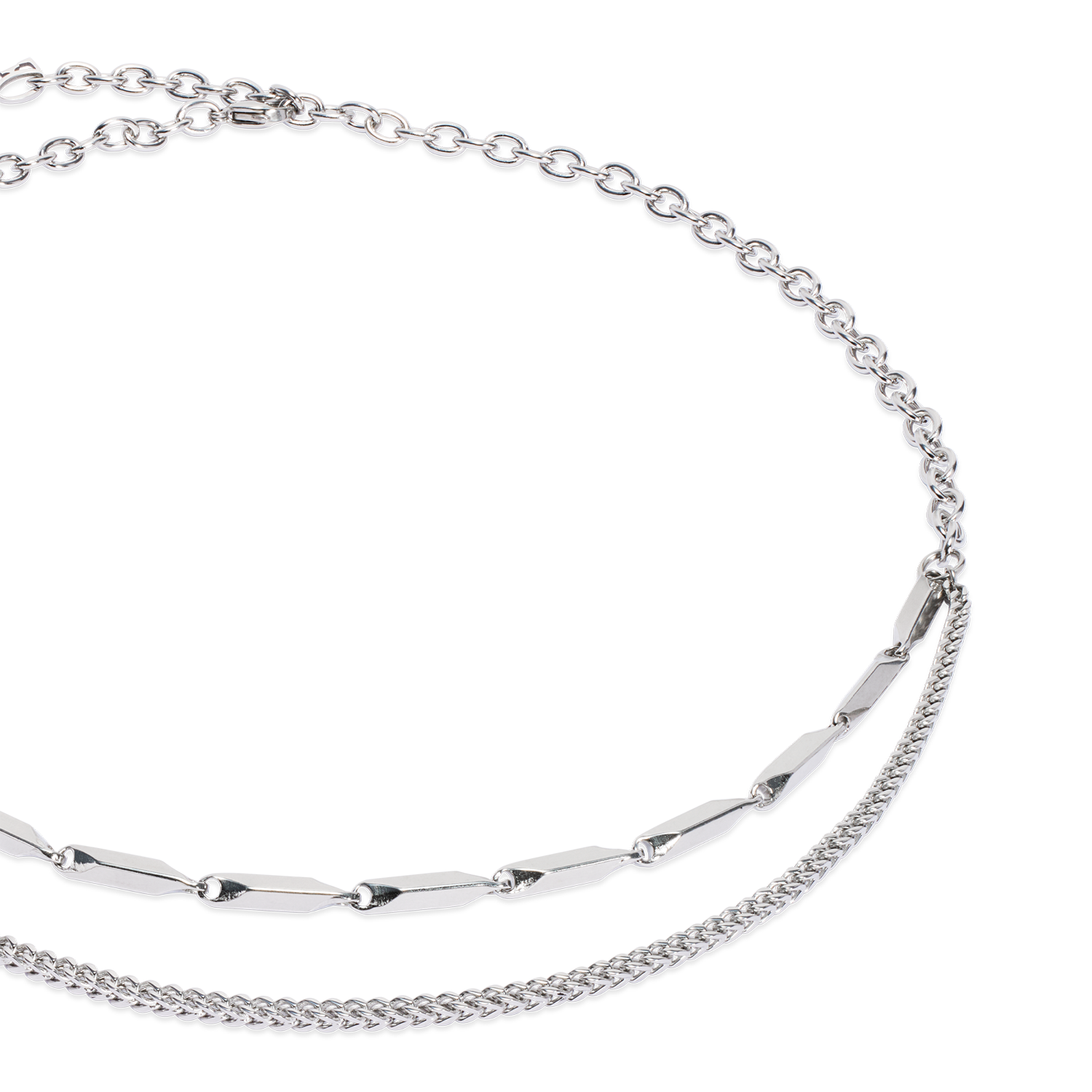 Halskette Twisted Layers silber von COEUR DE LION – Detailaufnahme