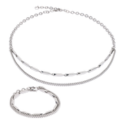 Halskette Twisted Layers silber von COEUR DE LION – im Set mit passenden Schmuckstücken