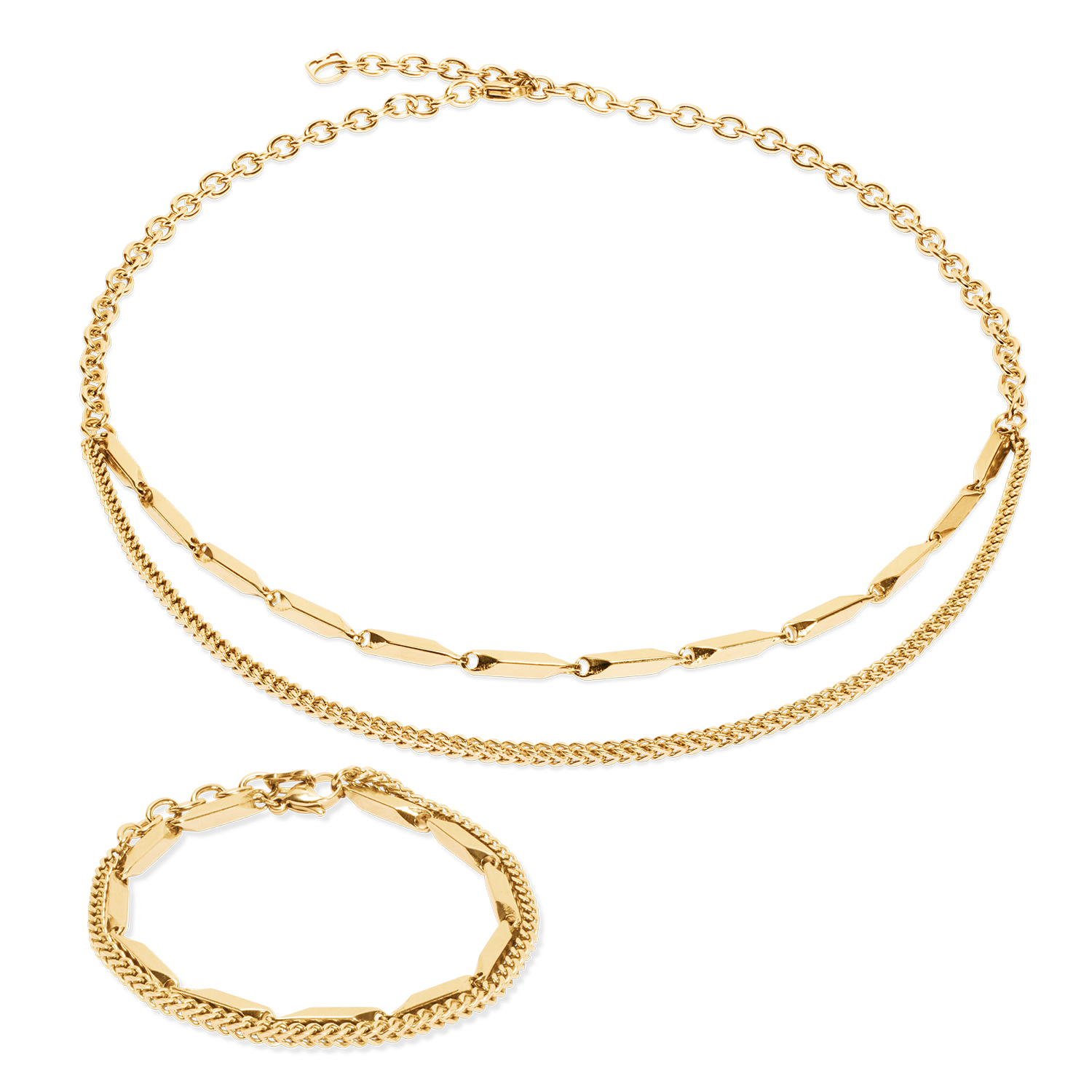 Armband Twisted Layers gold von COEUR DE LION – im Set mit passenden Schmuckstücken