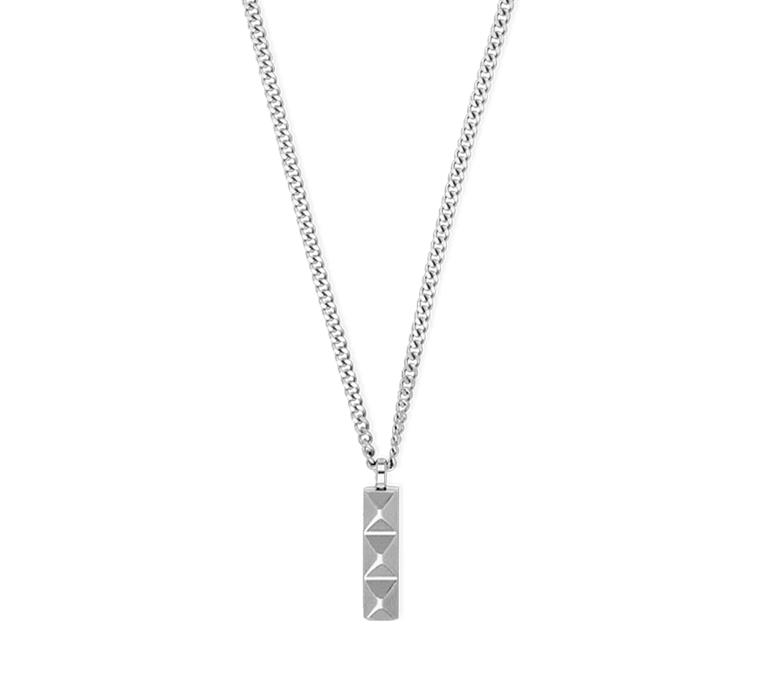 Halskette Spikes Trio Bar silber von COEUR DE LION – Detailaufnahme