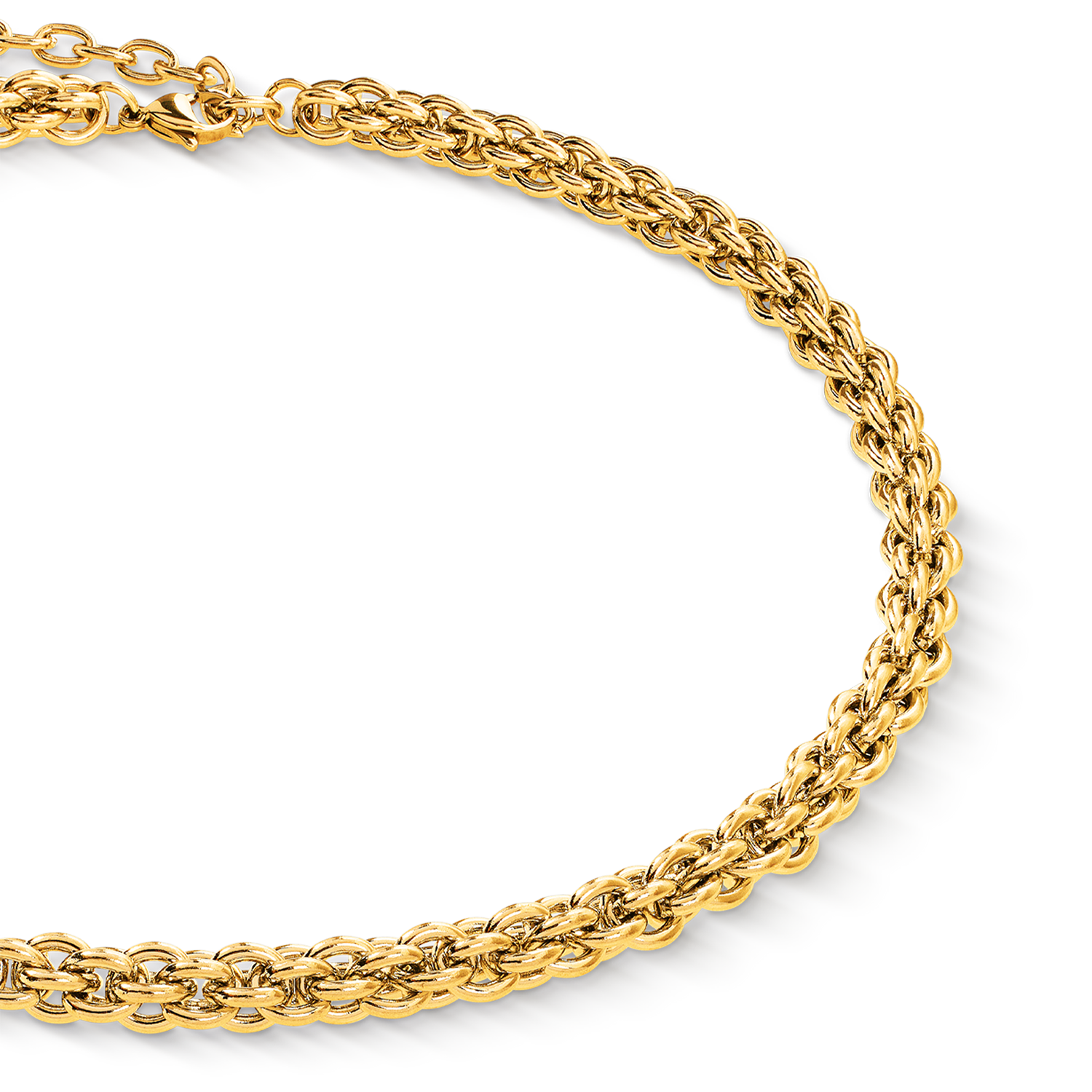 Halskette Mesh Chain Classic gold von COEUR DE LION – Detailaufnahme