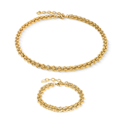 Halskette Mesh Chain Classic gold von COEUR DE LION – im Set mit passenden Schmuckstücken