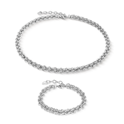 Halskette Mesh Chain Classic silber von COEUR DE LION – im Set mit passenden Schmuckstücken