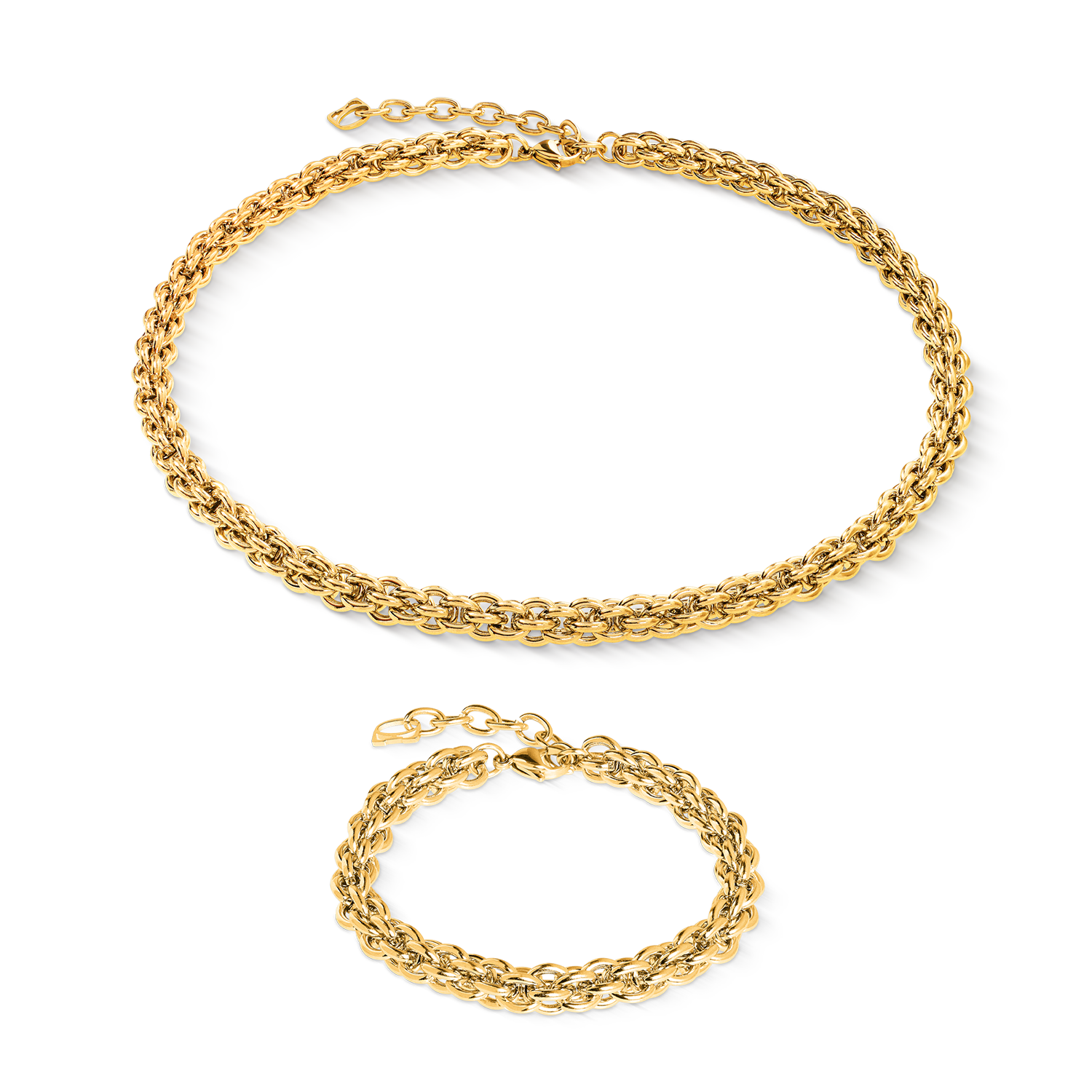 Armband Mesh Chain Classic gold von COEUR DE LION – im Set mit passenden Schmuckstücken