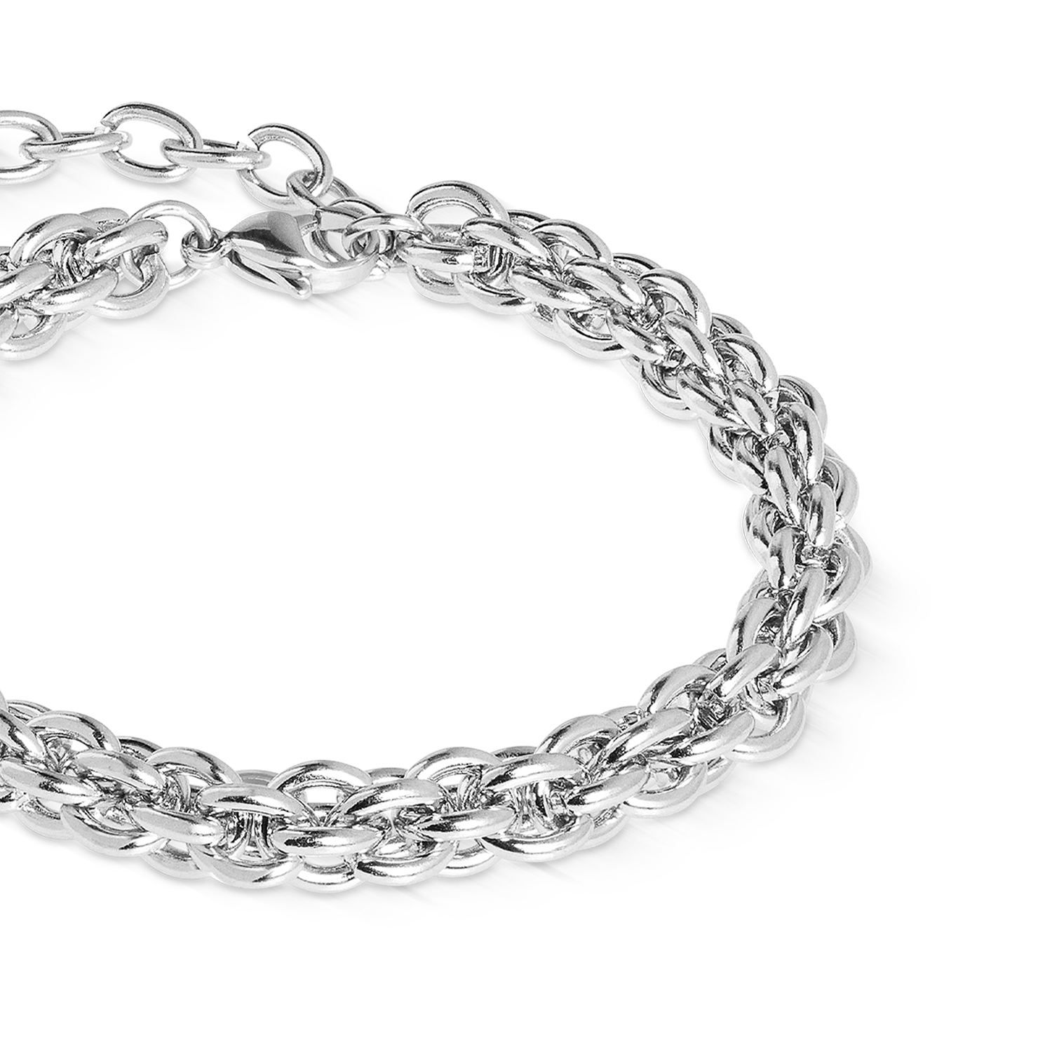 Armband Mesh Chain Classic silber von COEUR DE LION – Detailaufnahme