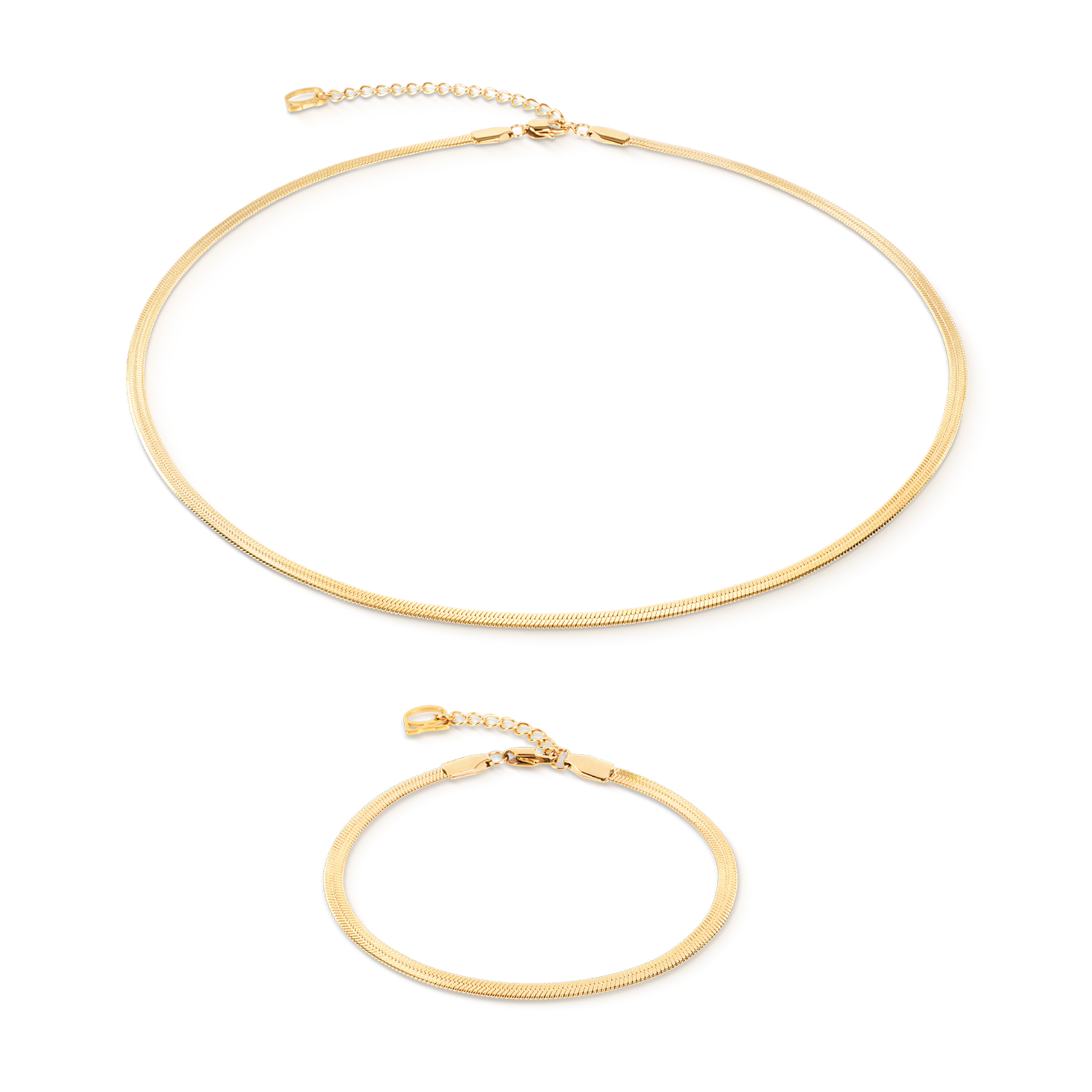 Flache Schlangenkette Gold