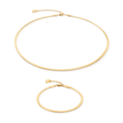 Flache Schlangenkette Gold von COEUR DE LION – im Set mit passenden Schmuckstücken