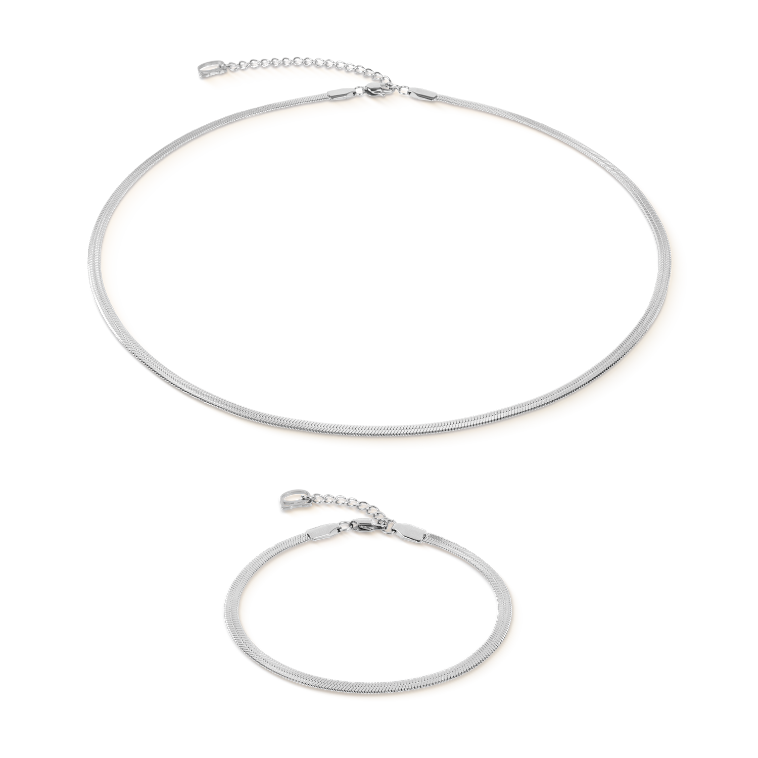 Flache Schlangenkette Silber