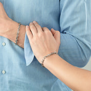 Unisex Armband link chain silber von COEUR DE LION – am Modell getragen