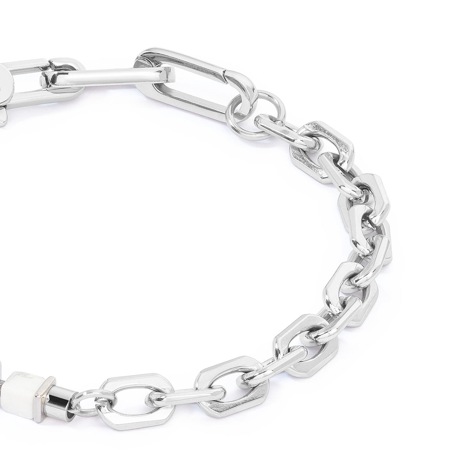 Unisex Armband Fusion link chain weiß von COEUR DE LION – Detailaufnahme