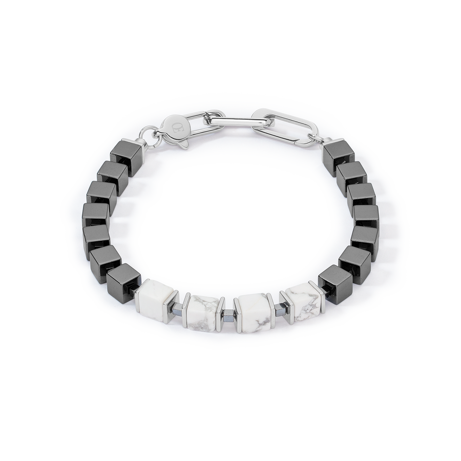 Unisex Armband precious cubes weiß