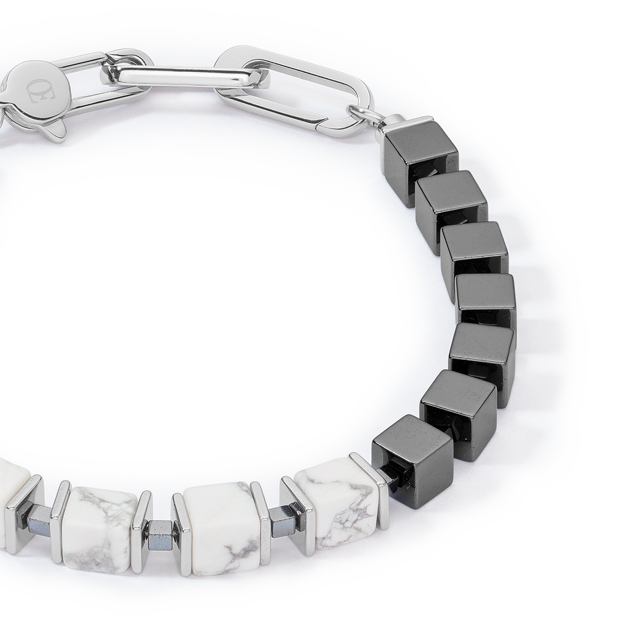 Unisex Armband precious cubes weiß