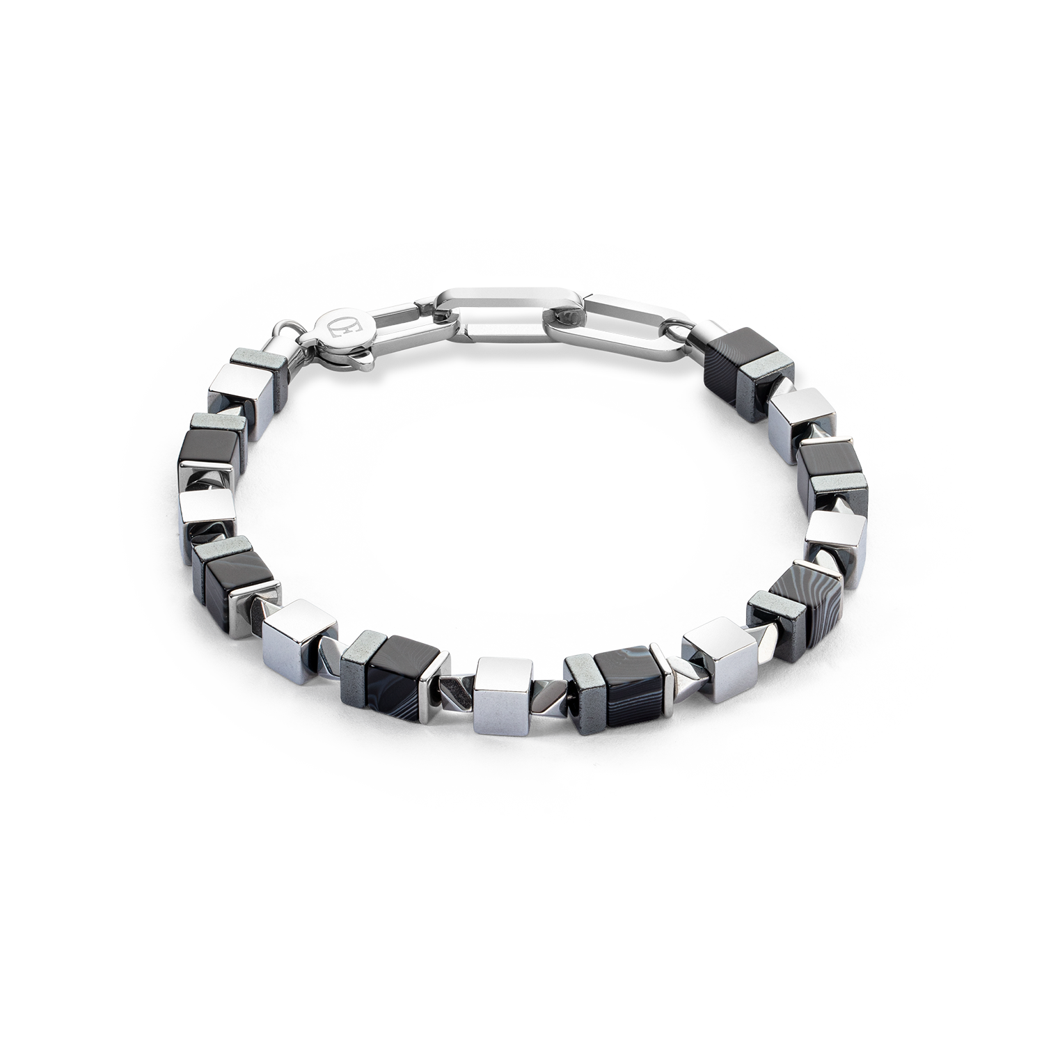 Armband Precious Cubes schwarz-silber