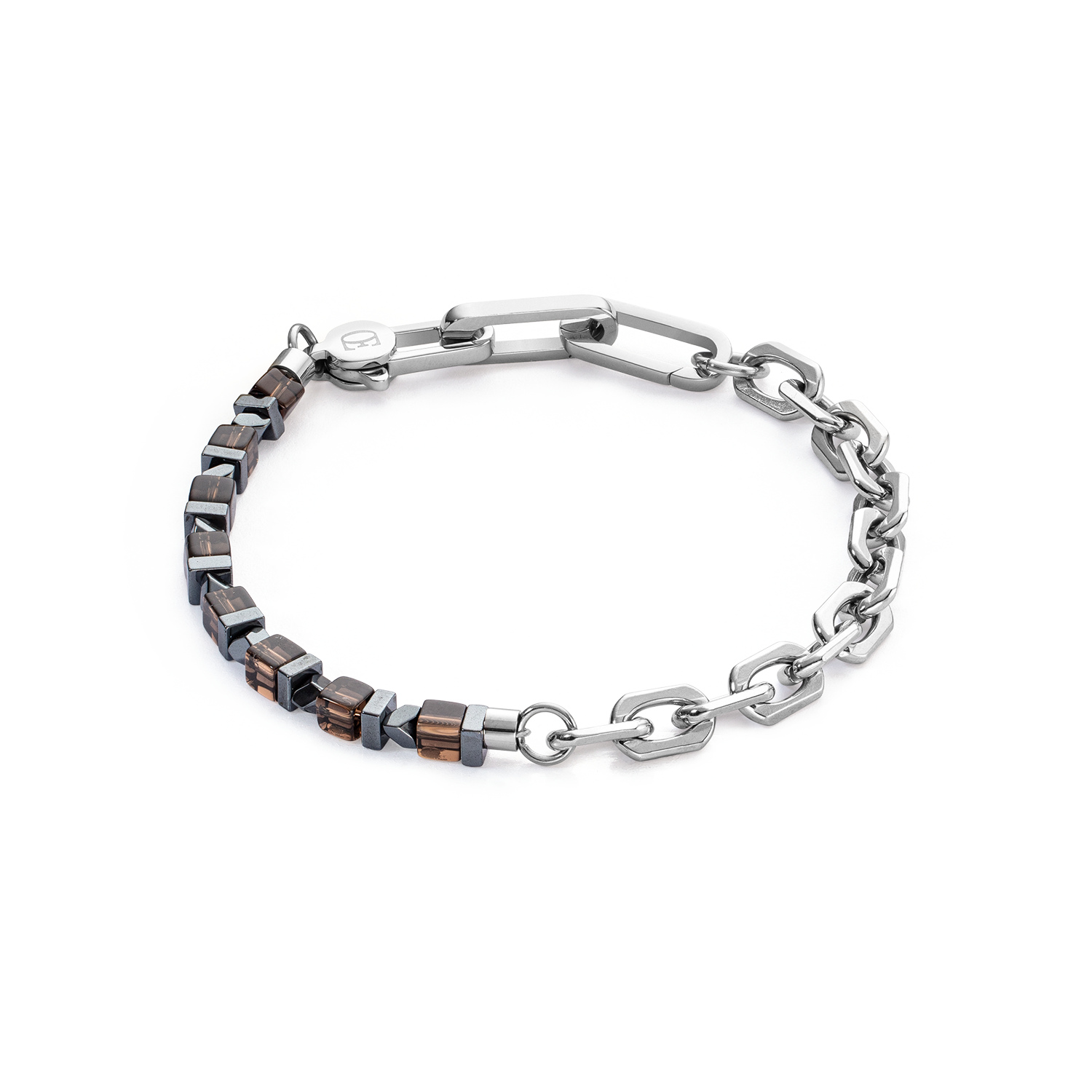Armband Precious Fusion link chain braun-silber