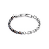 Armband Precious Fusion link chain braun-silber