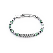 Armband Precious Cubes & Chain grün-silber von COEUR DE LION