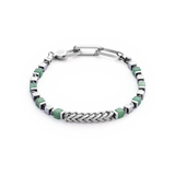 Armband Precious Cubes & Chain grün-silber