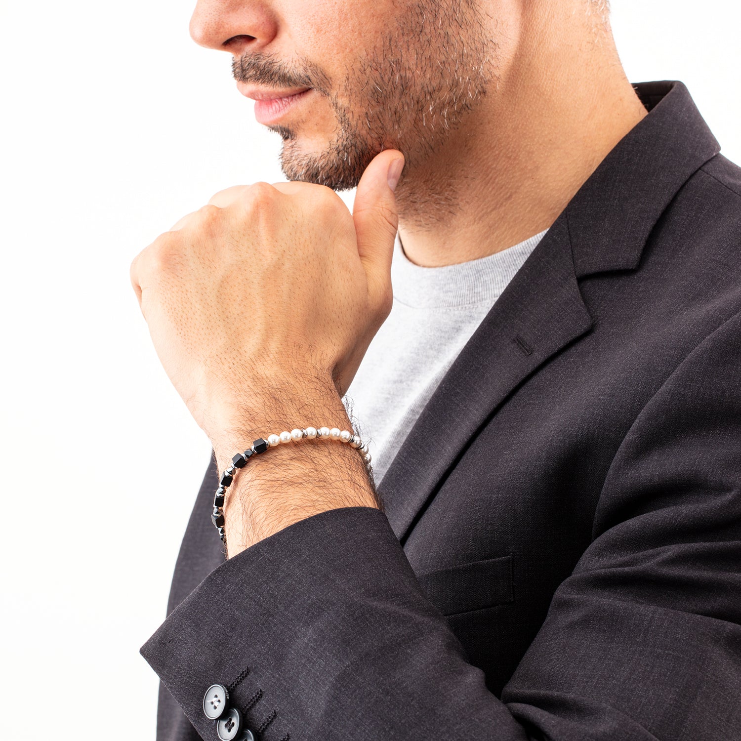 Armband Precious Fusion Pearls schwarz