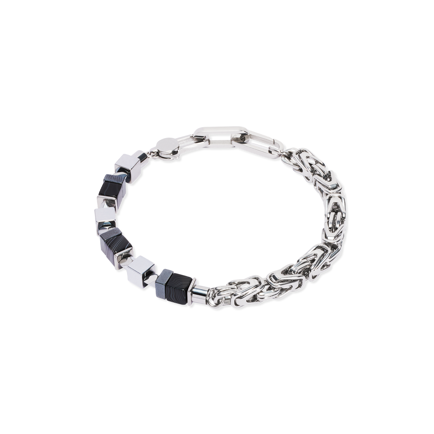 Armband Fusion Snake Chain schwarz-silber von COEUR DE LION