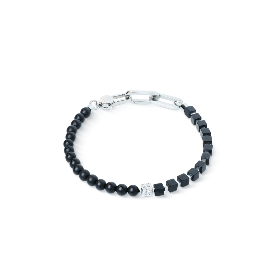 Armband Spikes Fusion Onyx schwarz-silber