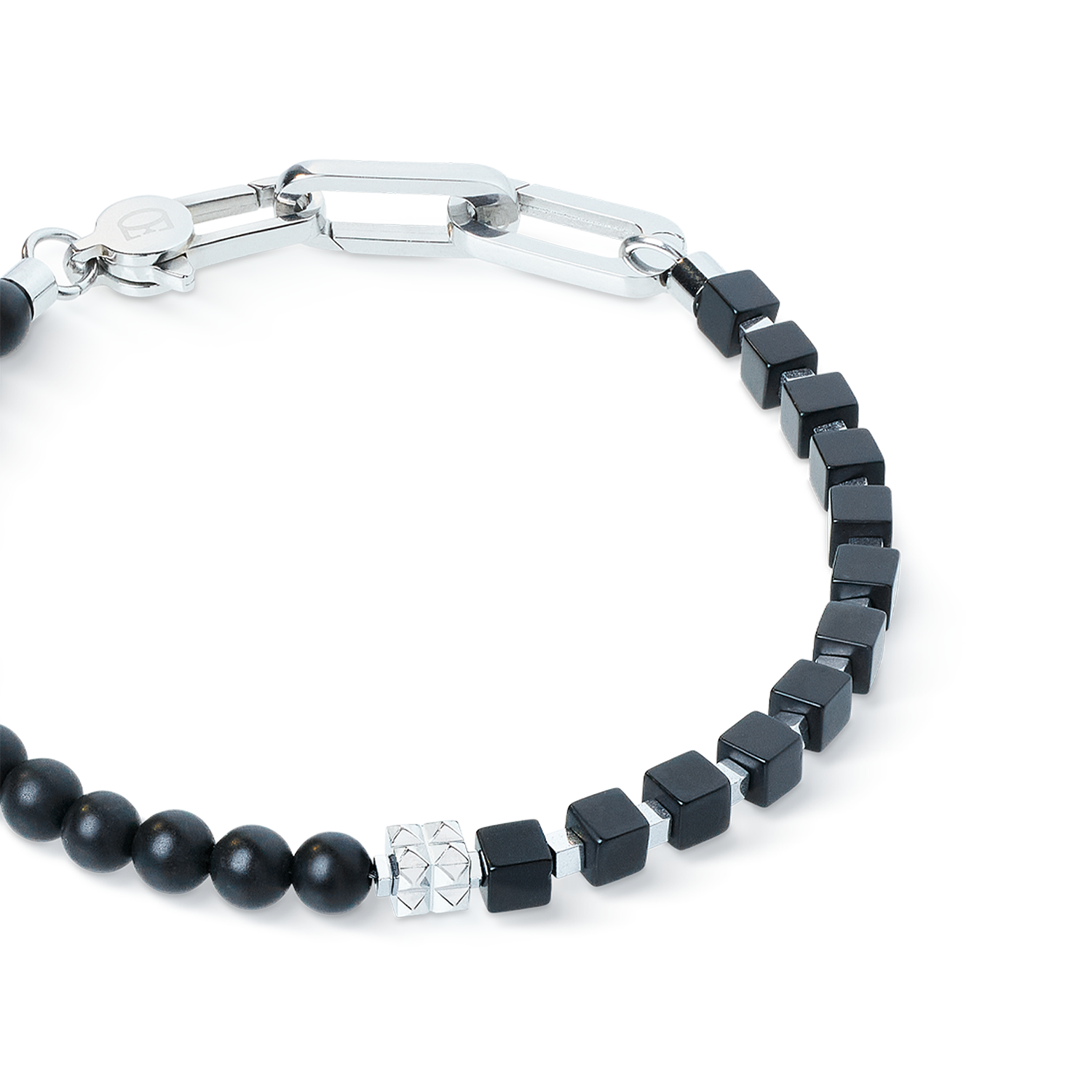 Armband Spikes Fusion Onyx schwarz-silber