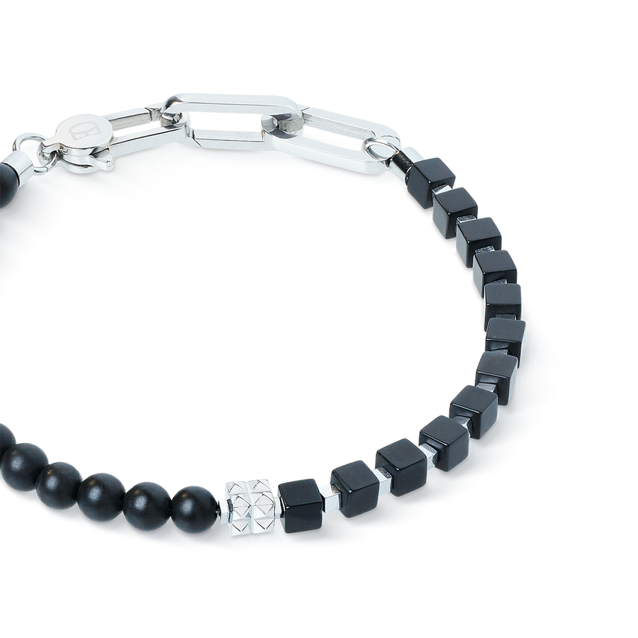 Armband Spikes Fusion Onyx schwarz-silber