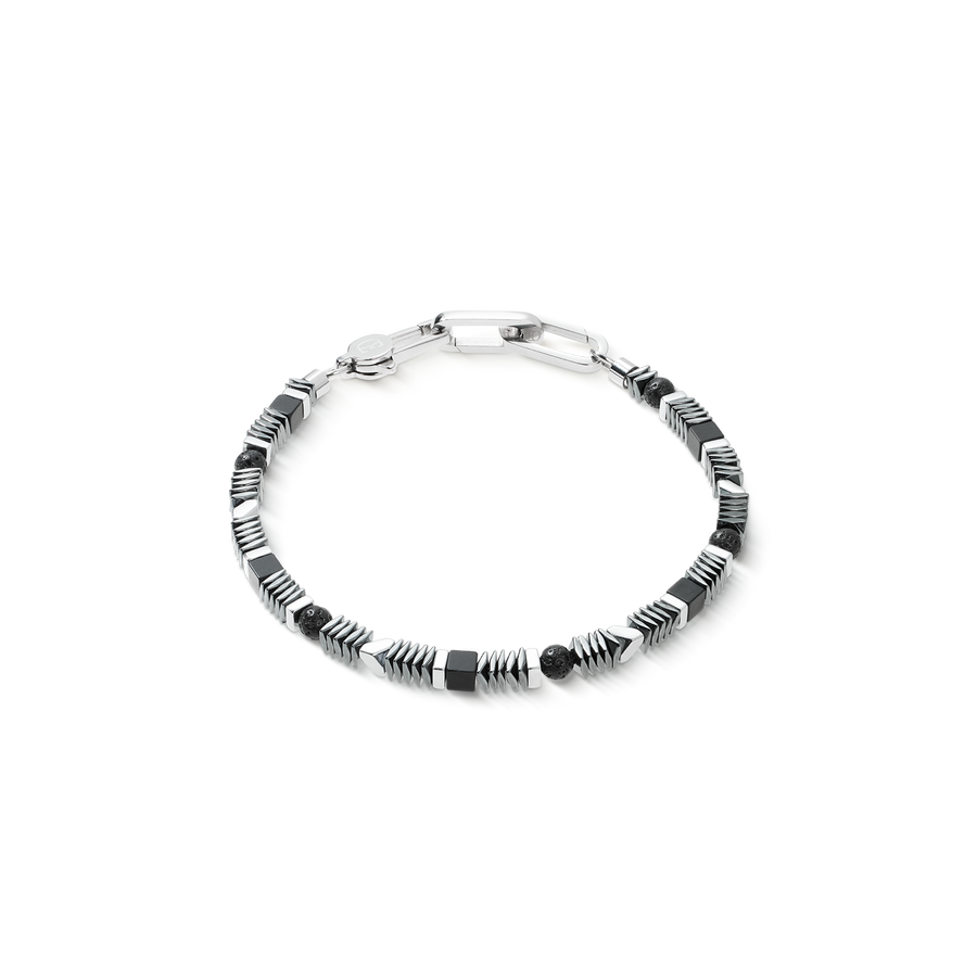 Armband Cadence Shape Mix schwarz-silber