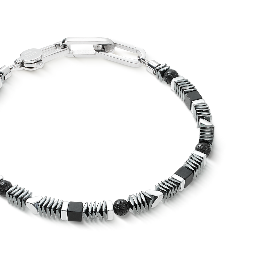 Armband Cadence Shape Mix schwarz-silber
