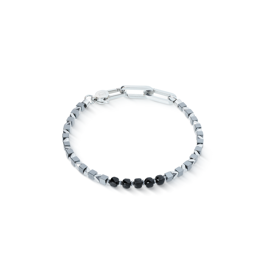 Armband Pulse Line Spinell schwarz-silber