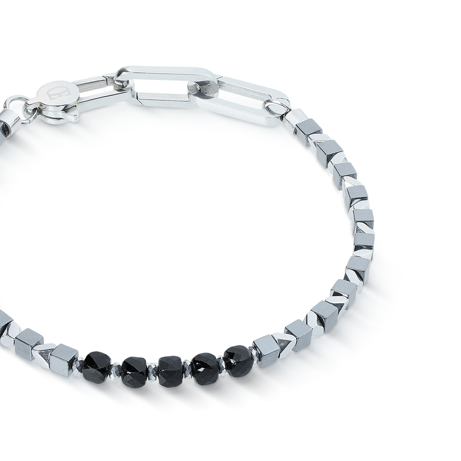 Armband Pulse Line Spinell schwarz-silber