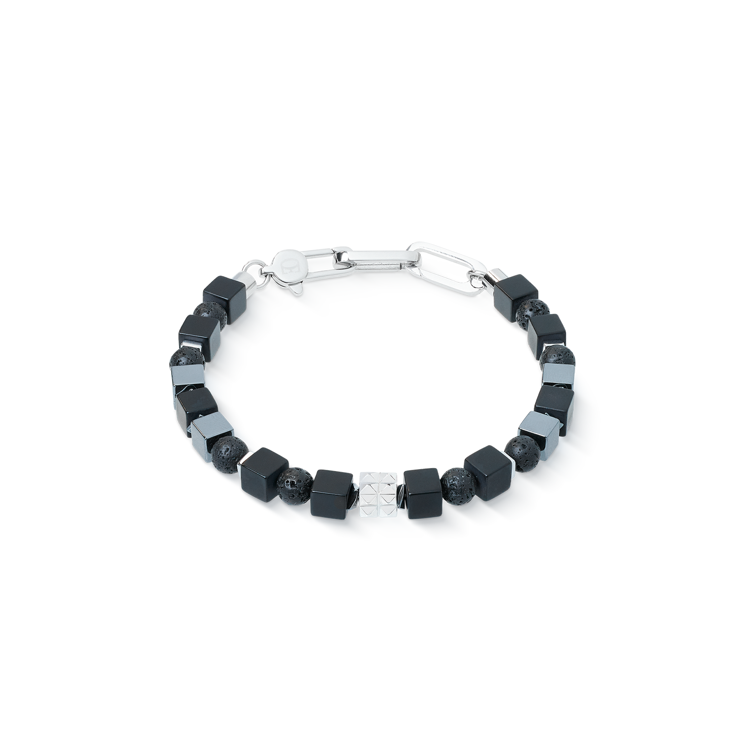 Armband Spikes Shape Mix schwarz-silber von COEUR DE LION