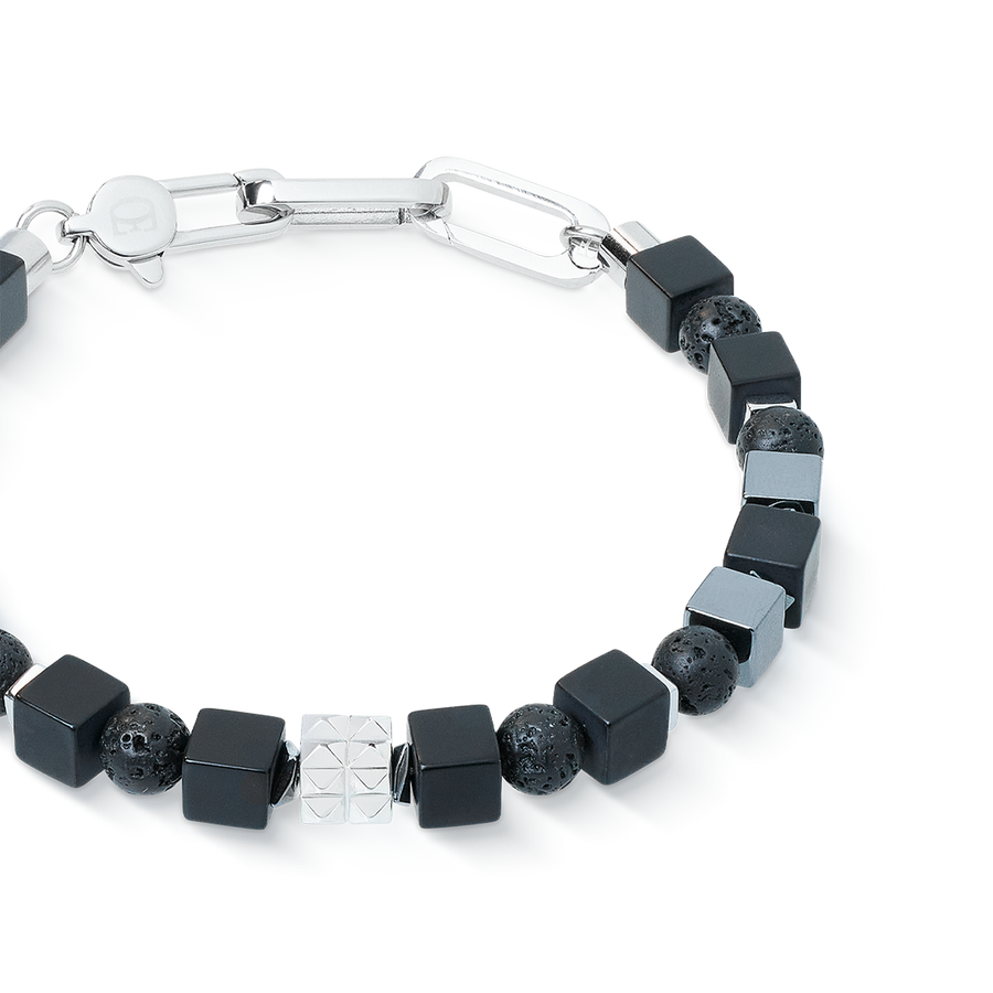 Armband Spikes Shape Mix schwarz-silber
