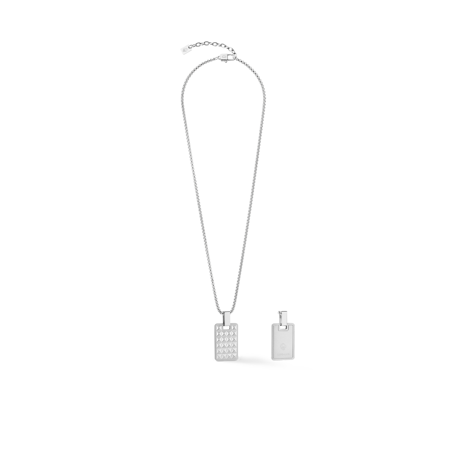 Halskette Spikes Edelstahl Silber mit Wendependant