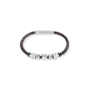 Armband Leder Braun mit Edelstahl Spikes Cubes von COEUR DE LION