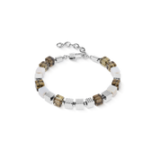 Armband Tigerauge Graphic Cubes aus Edelstahl von COEUR DE LION