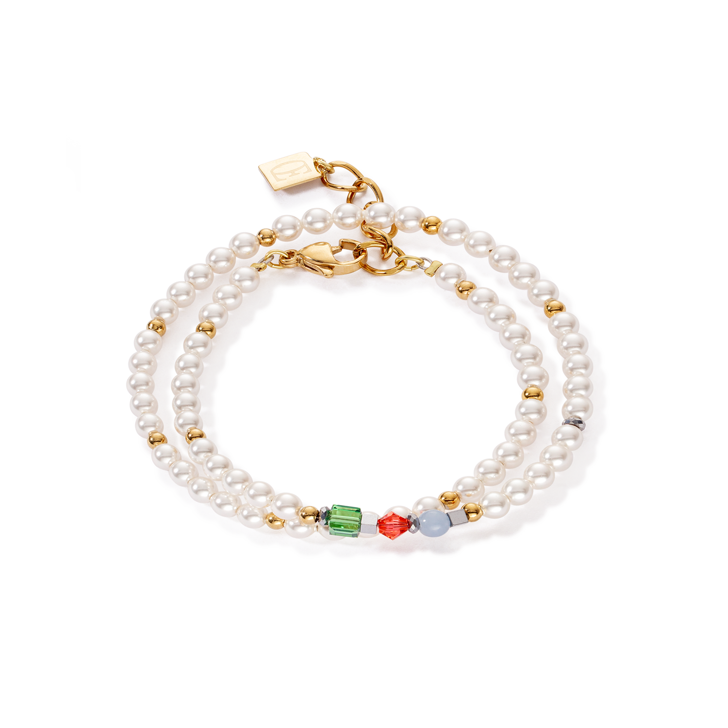 Princess Pearls Armband Wrap Around gold multicolor Art Nouveau