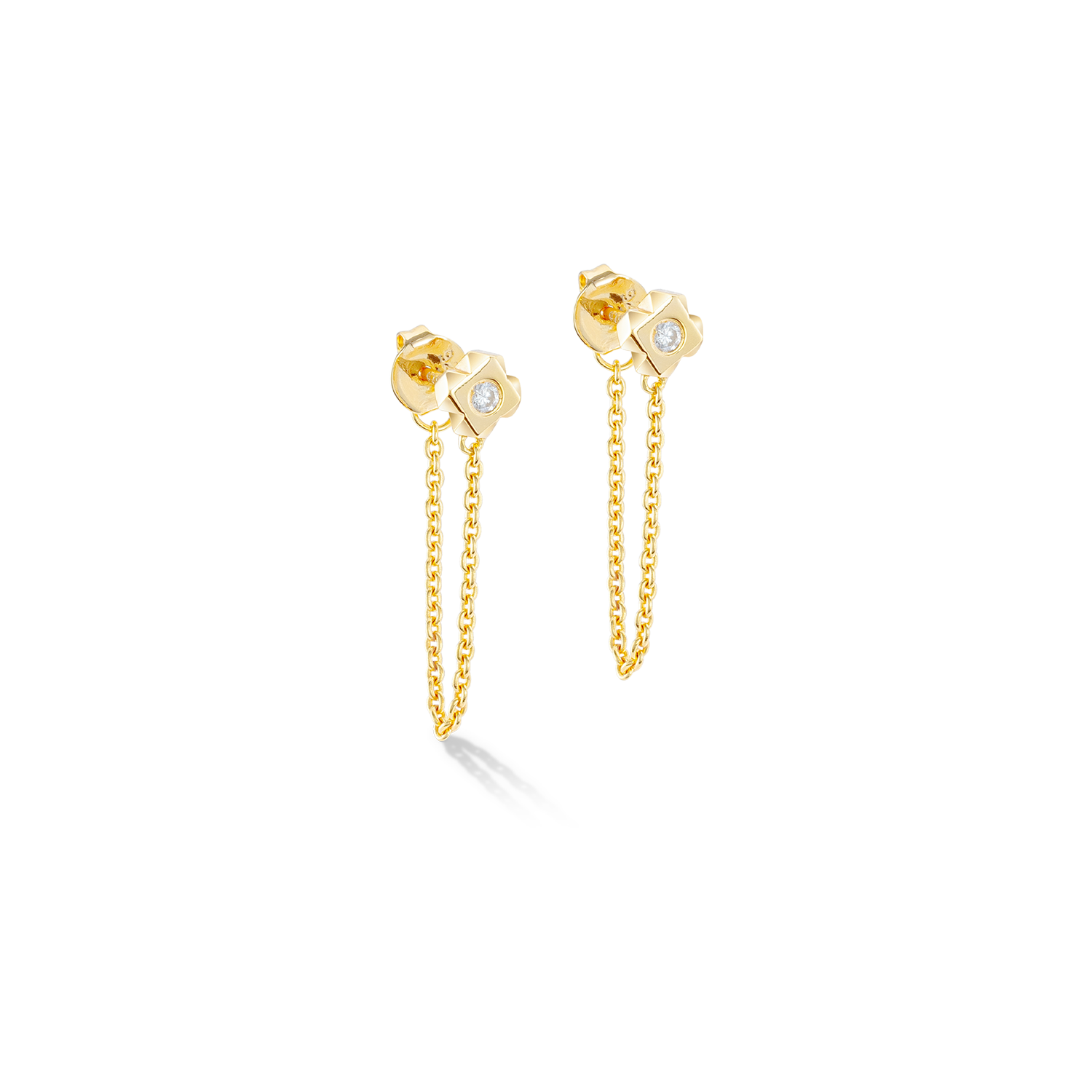 STATEMENT Collection Sparkling Spike Chain Ohrringe 6 mm gold