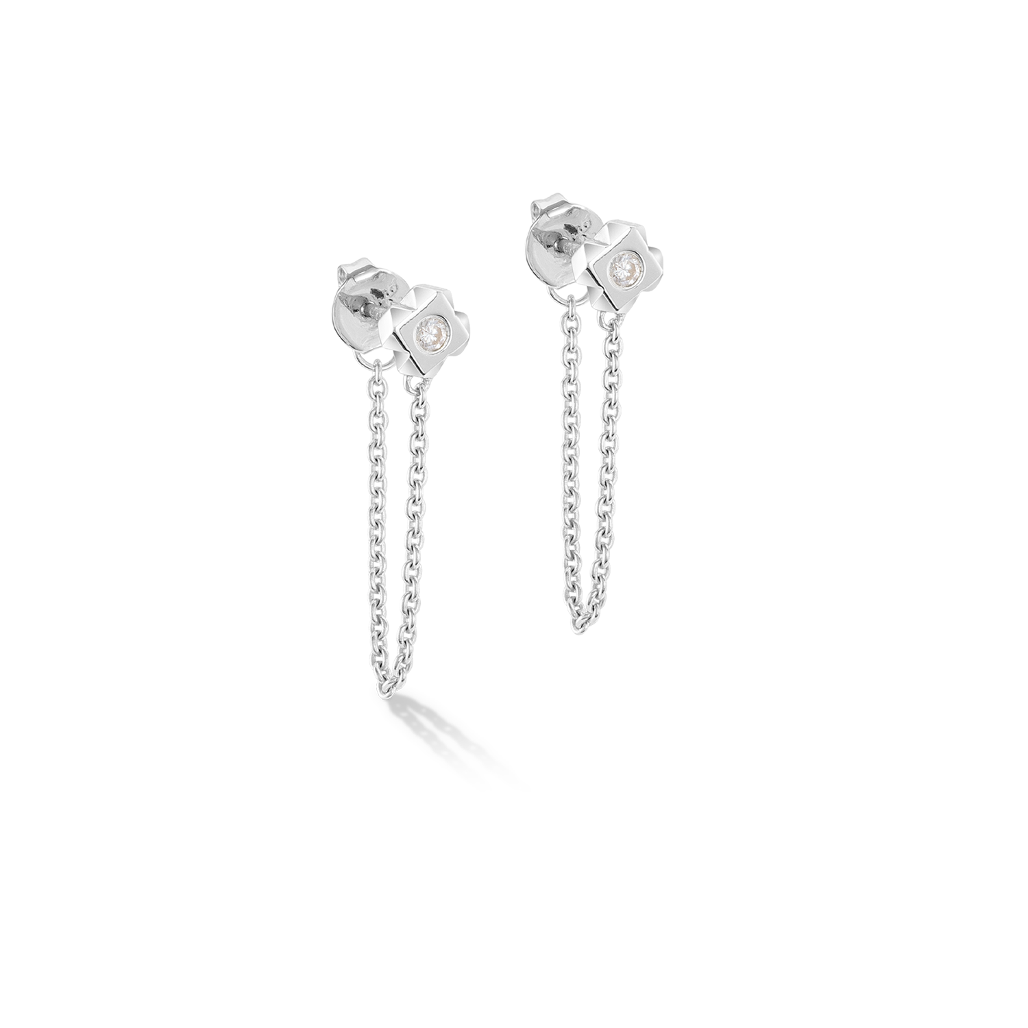 STATEMENT Collection Sparkling Spike Chain Ohrringe 6 mm silber