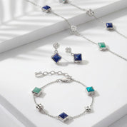 STATION Collection Halskette silber-blau von COEUR DE LION – Tragevariante