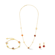 STATION Collection Ohrringe gold-rot von COEUR DE LION – im Set mit passenden Schmuckstücken