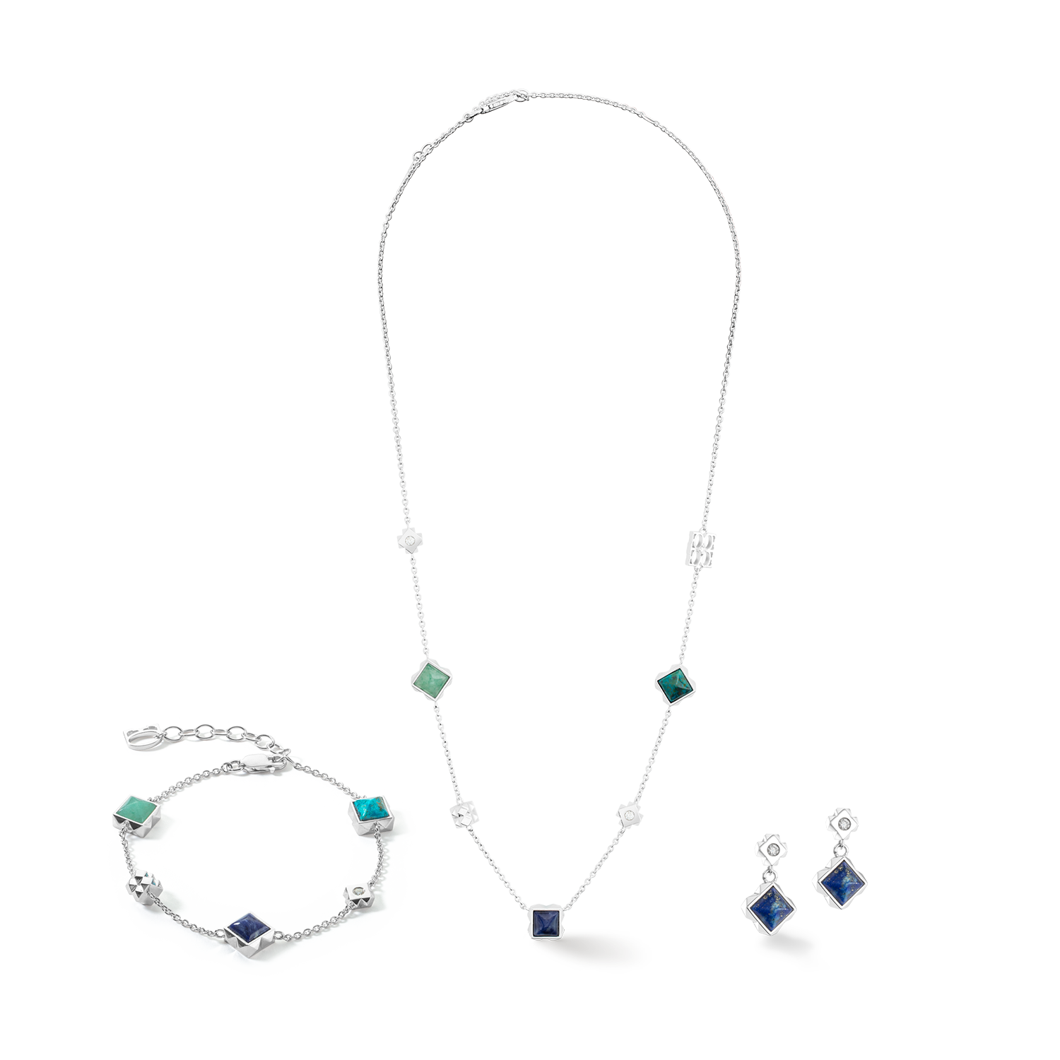 STATION Collection Armband silber-blau