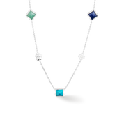 STATION Collection Halskette lang silber-blau von COEUR DE LION – Detailaufnahme