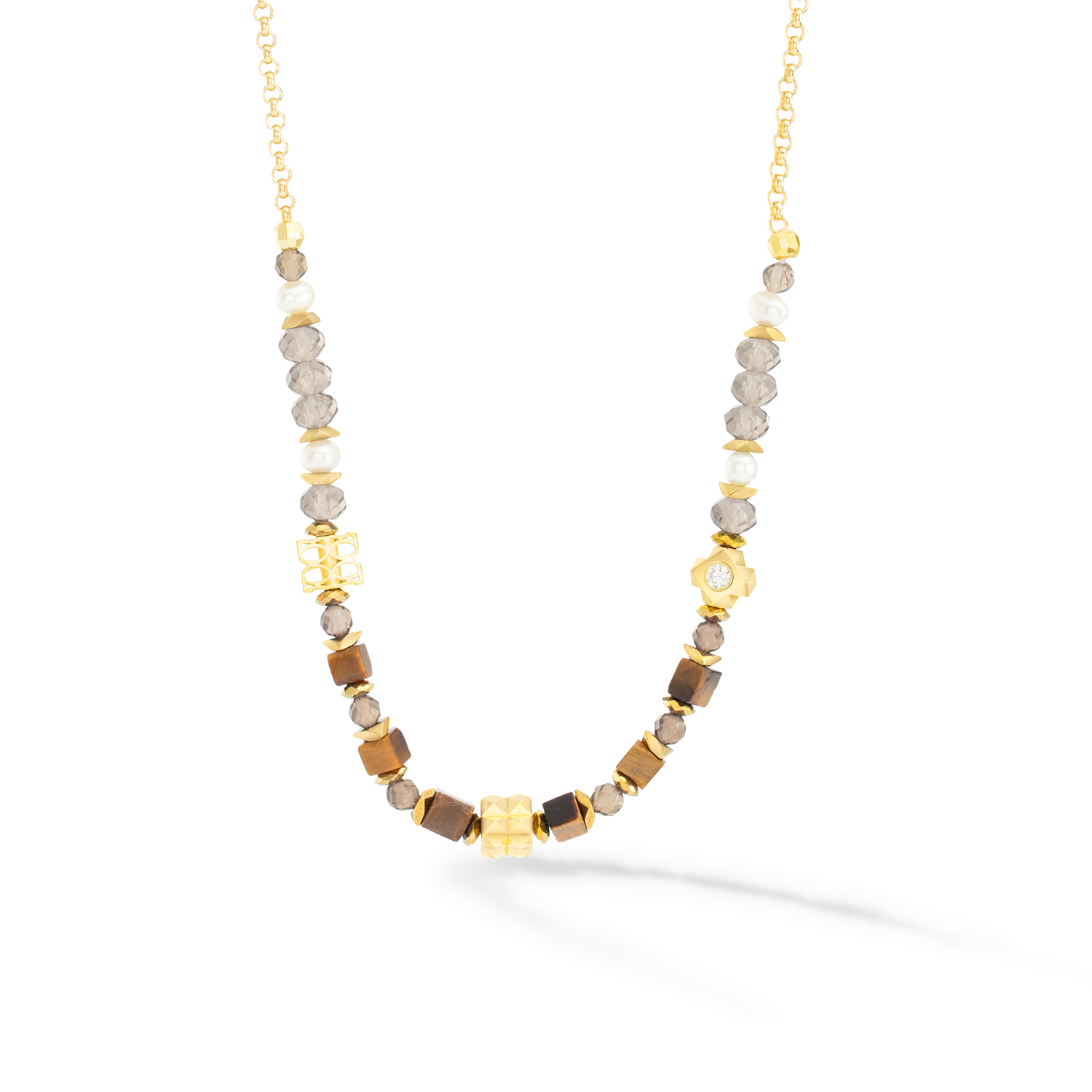 ICONIC Collection Spike Halskette gold-braun