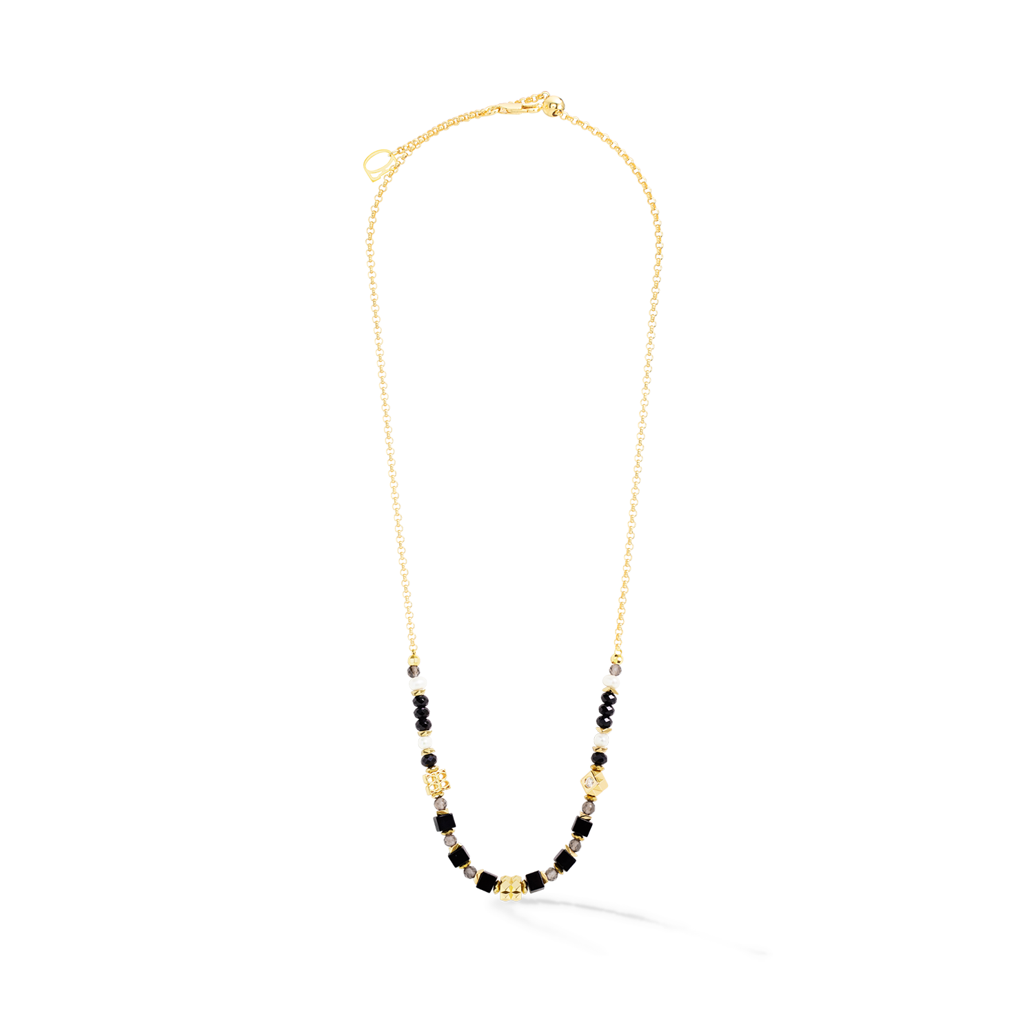 COEUR DE LION ICONIC Collection Spike Halskette gold-schwarz – Frontansicht