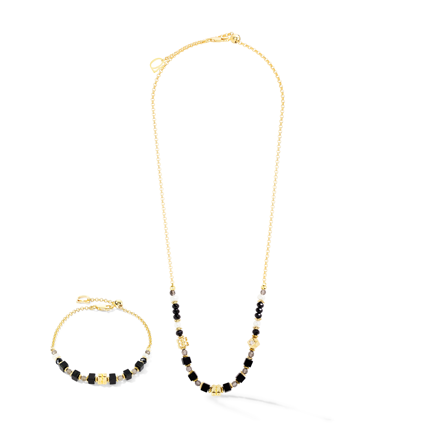 COEUR DE LION ICONIC Collection Spike Halskette gold-schwarz – Setbild