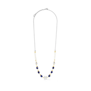 COEUR DE LION ICONIC Collection Signature Halskette silber-blau – Frontansicht