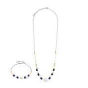 COEUR DE LION ICONIC Collection Signature Halskette silber-blau – Setbild