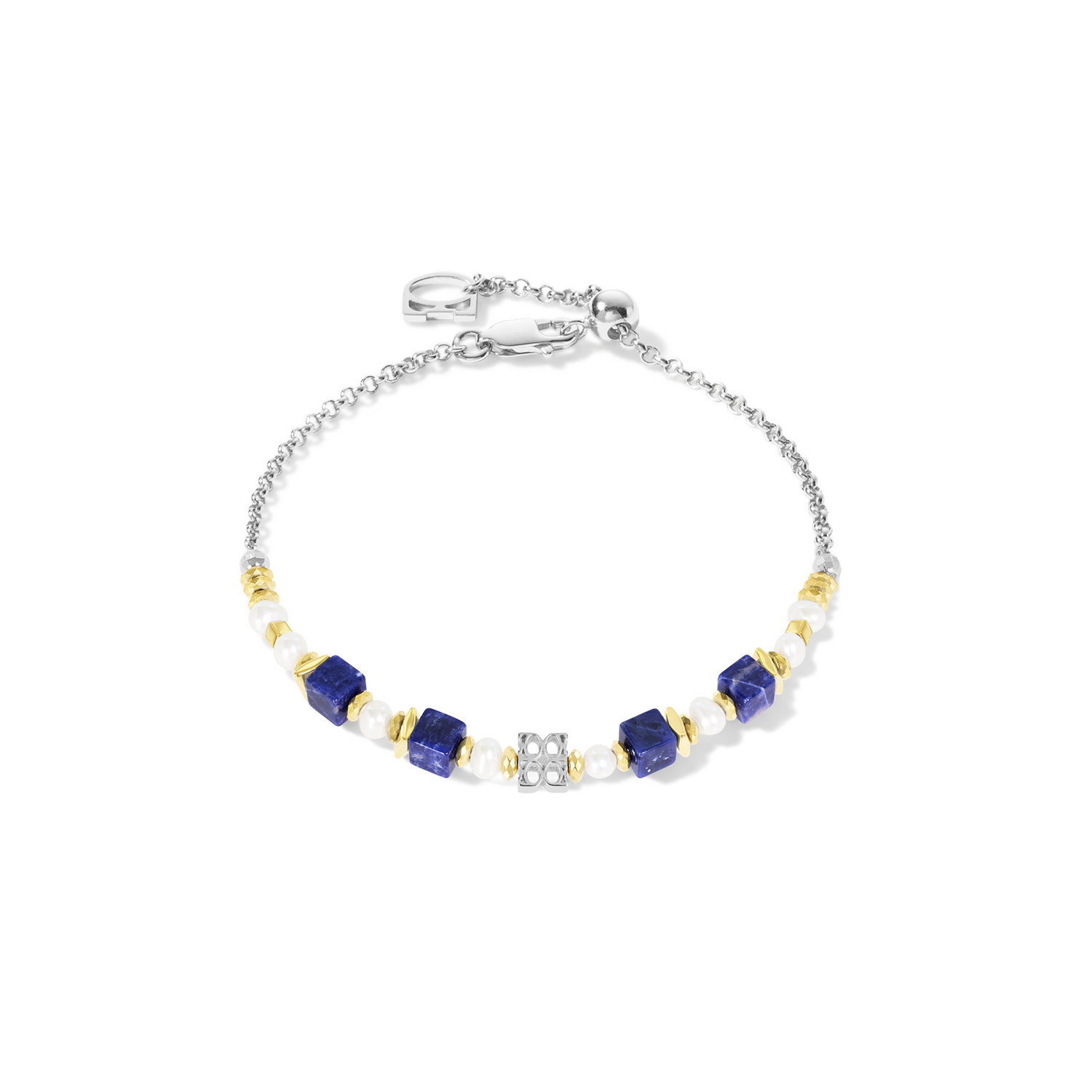 COEUR DE LION ICONIC Collection Signature Armband silber-blau – Frontansicht