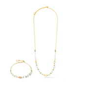 ICONIC Collection Signature Armband gold-weiß von COEUR DE LION – im Set mit passenden Schmuckstücken